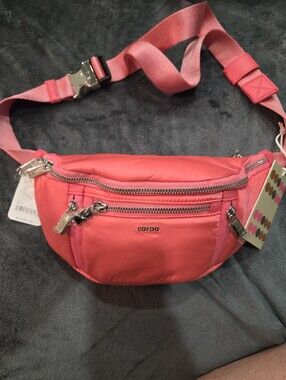 caraa Coral Pink Nylon Crossbody Belt Bag NWT Free People